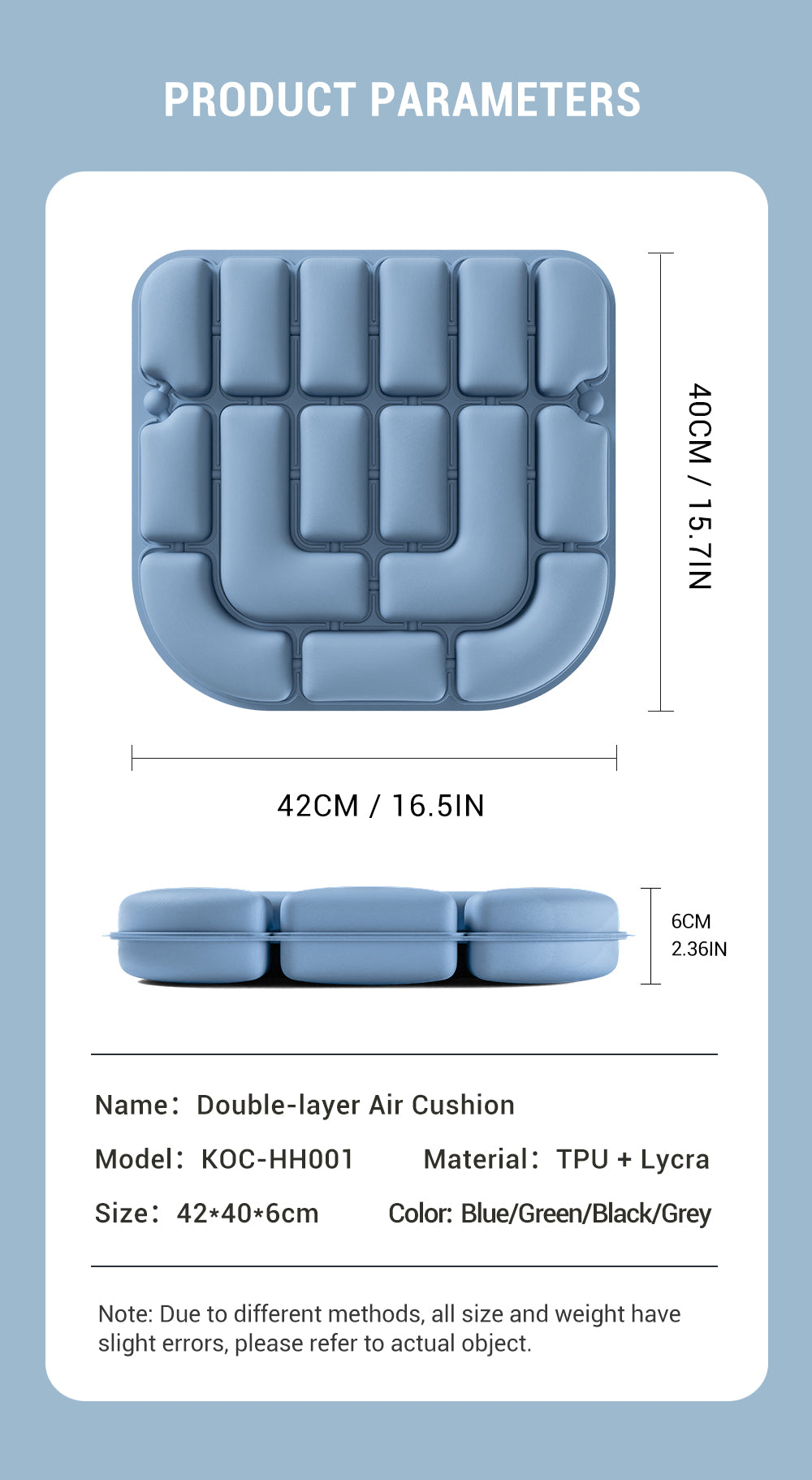 Double-layer Air Cushion For Office Chair